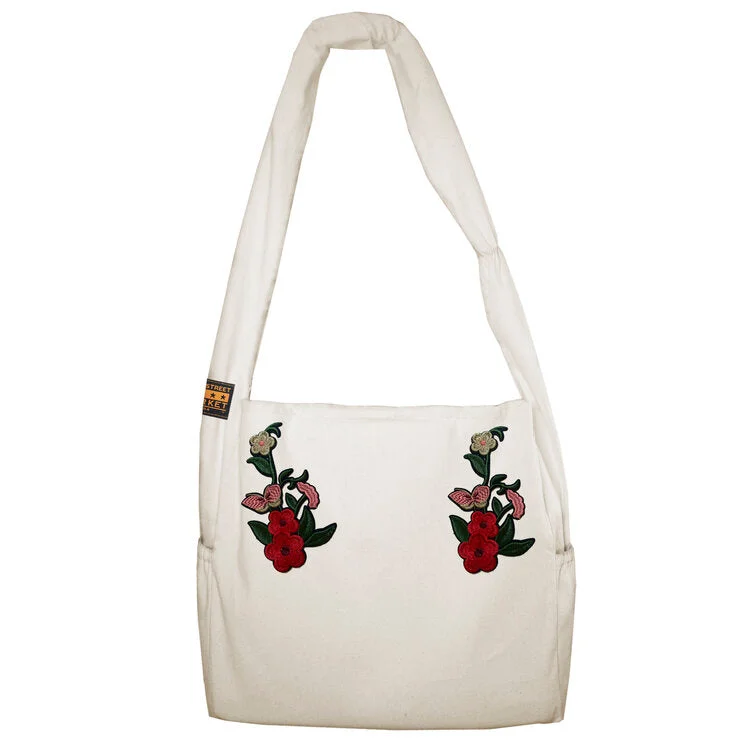 Trendy Bags For Women And Men In 2025 Vine Street Market Butterfly Poppy Large Vegan Canvas Tote Shoulder Bag Trendy Bags For Women And Men In 2025 Vine Street Market Butterfly Poppy Large Vegan Canvas Tote Shoulder Bag