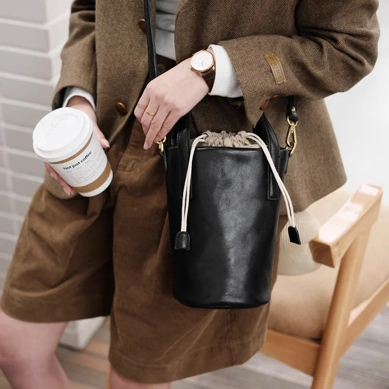 High-Quality Bags On Flash Sale Womens Small Black Leather Crossbody Bag Leather Bucket Bag High-Quality Bags On Flash Sale Womens Small Black Leather Crossbody Bag Leather Bucket Bag