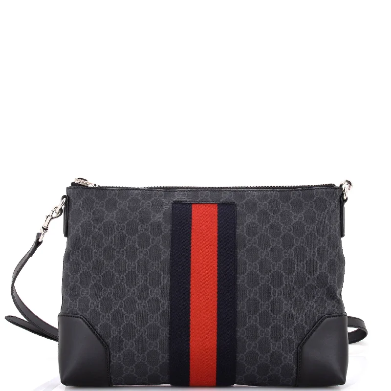 Romantic Valentine's Day Bags With Promotions Web Zip Flat Messenger GG Coated Canvas Medium Romantic Valentine's Day Bags With Promotions Web Zip Flat Messenger GG Coated Canvas Medium