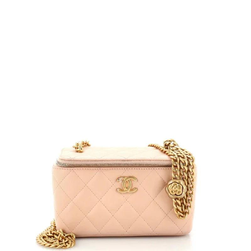 Inspired Bags For Timeless Elegance Sweet Camellia Vanity Case with Chain Quilted Lambskin Small Inspired Bags For Timeless Elegance Sweet Camellia Vanity Case with Chain Quilted Lambskin Small