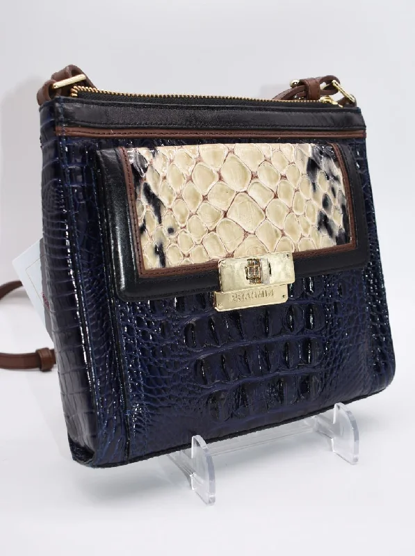 Edgy Bags For Bold And Daring Fashionistas Brahmin Mimosa Crossbody Bag in Navy Creme Carlisle Edgy Bags For Bold And Daring Fashionistas Brahmin Mimosa Crossbody Bag in Navy Creme Carlisle