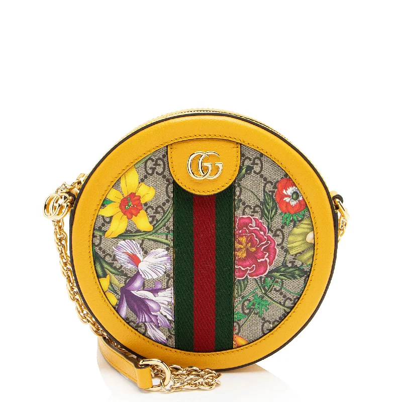 Spacious And Discounted Bags Gucci GG Supreme Flora Ophidia Round Mini Shoulder Bag Spacious And Discounted Bags Gucci GG Supreme Flora Ophidia Round Mini Shoulder Bag