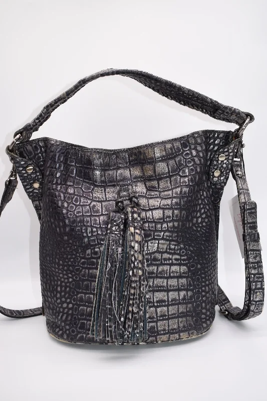 Luxury Bags For Working Professionals Patricia Nash Otavia Bucket Crossbody Bag in Embossed Metallic Reptile Luxury Bags For Working Professionals Patricia Nash Otavia Bucket Crossbody Bag in Embossed Metallic Reptile