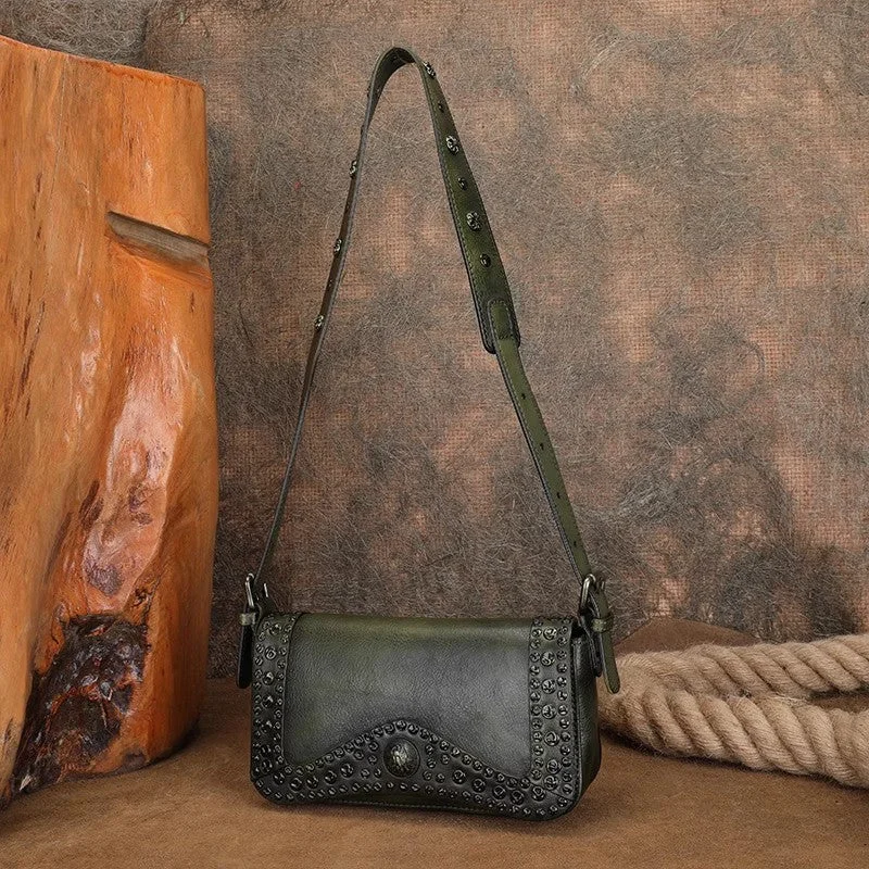 Seasonal Clearance Genuine Leather Over The Shoulder Bag Western Crossbody Purse