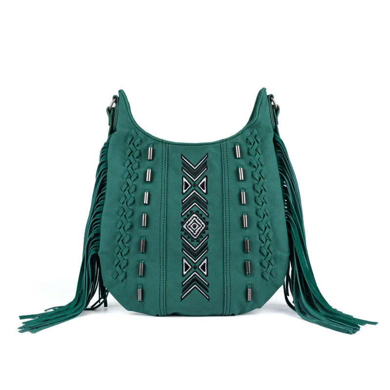 Stylish Yet Affordable Bags Vintage Green PU Leather Boho Fringe Crossbody Bag Purse for Women Stylish Yet Affordable Bags Vintage Green PU Leather Boho Fringe Crossbody Bag Purse for Women