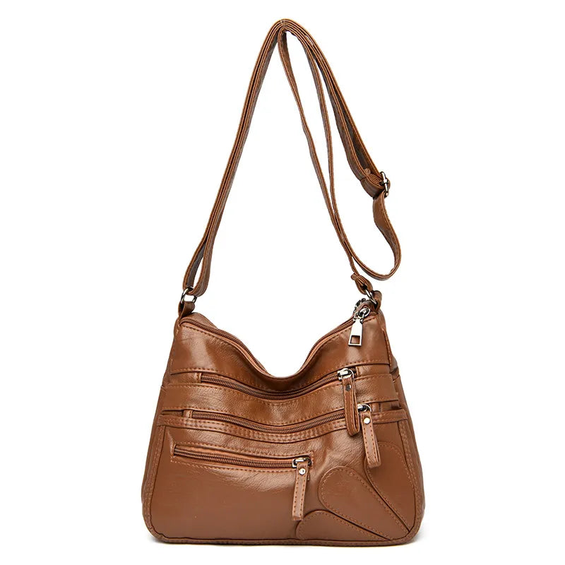 Buy More, Save More Versatile Pocketed Leather Crossbody Bag