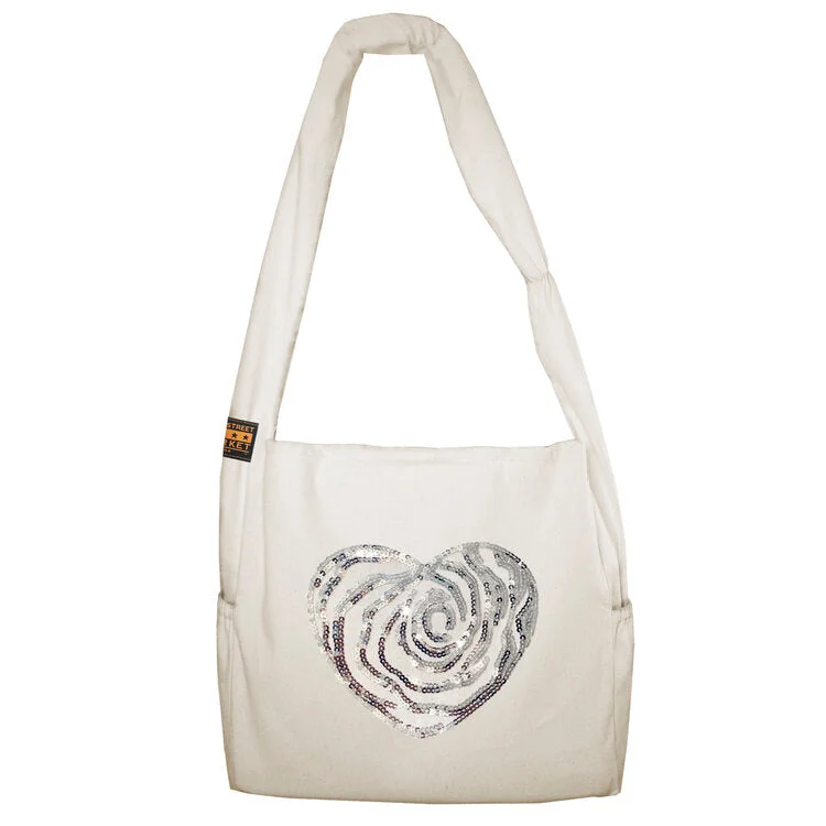 Stylish And Affordable Bags For Every Occasion Vine Street Market Rose Heart Sequin Large Vegan Canvas Tote Stylish And Affordable Bags For Every Occasion Vine Street Market Rose Heart Sequin Large Vegan Canvas Tote