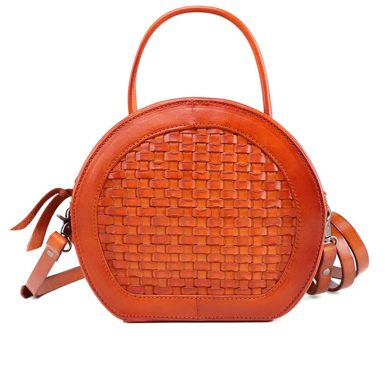 Sleek And Seasonal Sale Bags Small Womens Braided Leather Circle Handbag Cross Shoulder Round Bag Purse for Women Sleek And Seasonal Sale Bags Small Womens Braided Leather Circle Handbag Cross Shoulder Round Bag Purse for Women