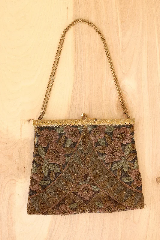Eco-Friendly Bags For Sustainable Fashion Lovers Moody Antiqued Floral Embroidered Handbag Eco-Friendly Bags For Sustainable Fashion Lovers Moody Antiqued Floral Embroidered Handbag