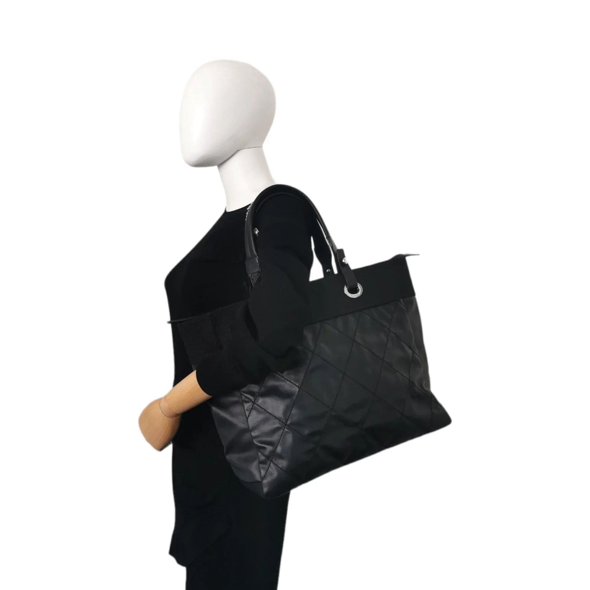 Seasonal Clearance Bags For Summer, Winter, Etc. Chanel Tote Bag Black Coated Canvas Seasonal Clearance Bags For Summer, Winter, Etc. Chanel Tote Bag Black Coated Canvas