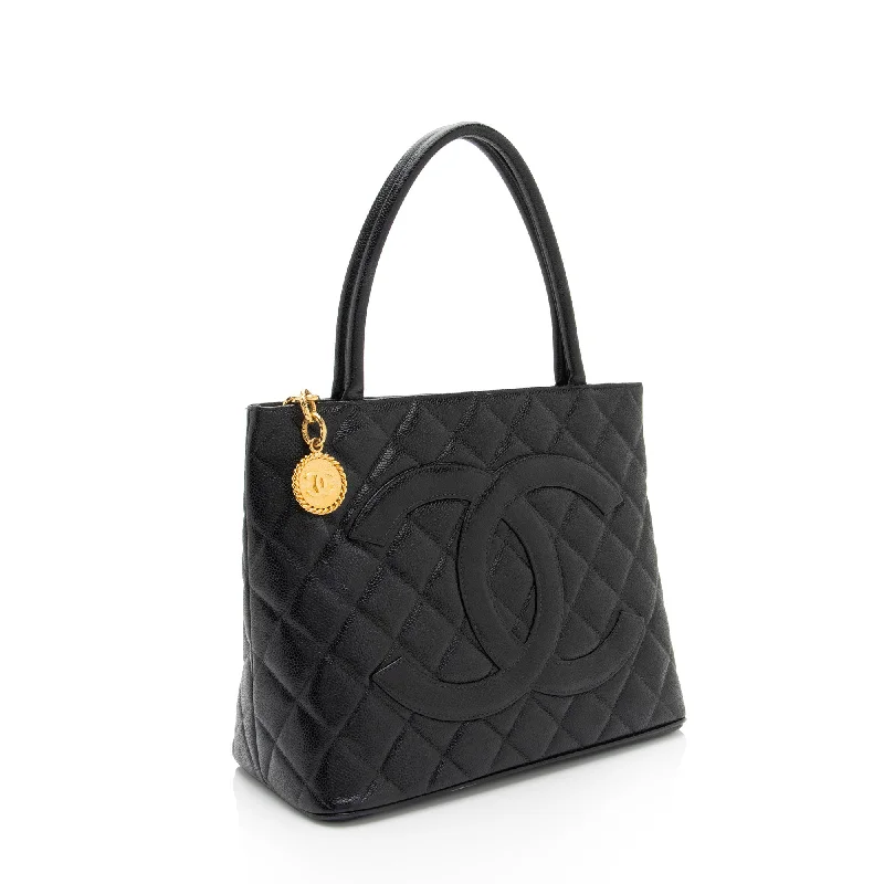 Trendy Bags Chanel Vintage Caviar Leather Medallion Tote (SHF-1e1Co0)