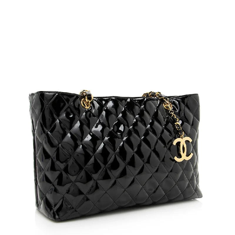 Bold And Flash-Sale Bags Chanel Vintage Patent Leather CC Tote - FINAL SALE (SHF-19446) Bold And Flash-Sale Bags Chanel Vintage Patent Leather CC Tote - FINAL SALE (SHF-19446)