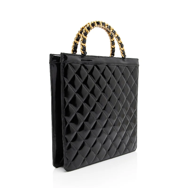 Lightweight And Affordable Bags Chanel Vintage Patent Leather Chain Handle Tote (SHF-GLm7W1) Lightweight And Affordable Bags Chanel Vintage Patent Leather Chain Handle Tote (SHF-GLm7W1)