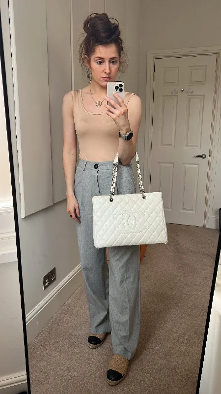 Designer Bags For Luxury Collectors With Offers Chanel White Caviar Grand Shopper Tote (GST) Designer Bags For Luxury Collectors With Offers Chanel White Caviar Grand Shopper Tote (GST)