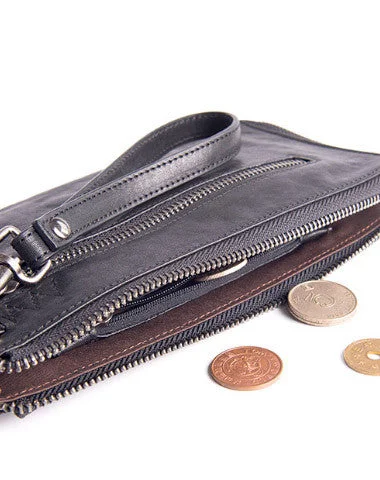Vintage Bags For Retro And Classic Fashion Lovers Cool leather mens Wristlet Wallets long wallet zipper clutch wallet for men Vintage Bags For Retro And Classic Fashion Lovers Cool leather mens Wristlet Wallets long wallet zipper clutch wallet for men
