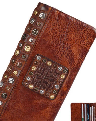 Luxury Bags For Professionals With Discounts Handmade long wallet leather men rivet clutch vintage wallet for men Luxury Bags For Professionals With Discounts Handmade long wallet leather men rivet clutch vintage wallet for men