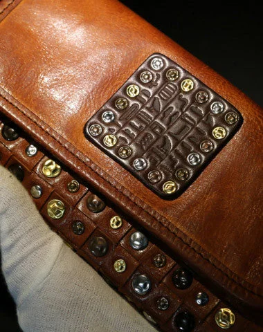 Luxury Bags With Premium Materials And Craftsmanship Handmade long wallet leather men rivet clutch vintage wallet for men Luxury Bags With Premium Materials And Craftsmanship Handmade long wallet leather men rivet clutch vintage wallet for men
