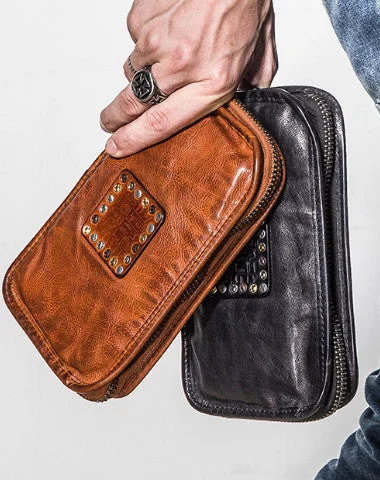 Cyber Monday Discounts On Bags Handmade long wallet rivet leather men phone clutch vintage wallet for men Cyber Monday Discounts On Bags Handmade long wallet rivet leather men phone clutch vintage wallet for men