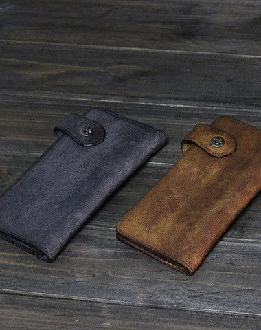 Bag Deals Handmade Men long leather wallet clutch men vintage brown gray wallet for him Bag Deals Handmade Men long leather wallet clutch men vintage brown gray wallet for him
