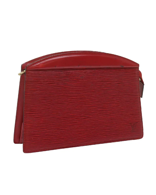 Discounted Designer Bags For Clearance Sale Red Epi Leather Clutch Bag with Surface Frubbing and Scratches Discounted Designer Bags For Clearance Sale Red Epi Leather Clutch Bag with Surface Frubbing and Scratches