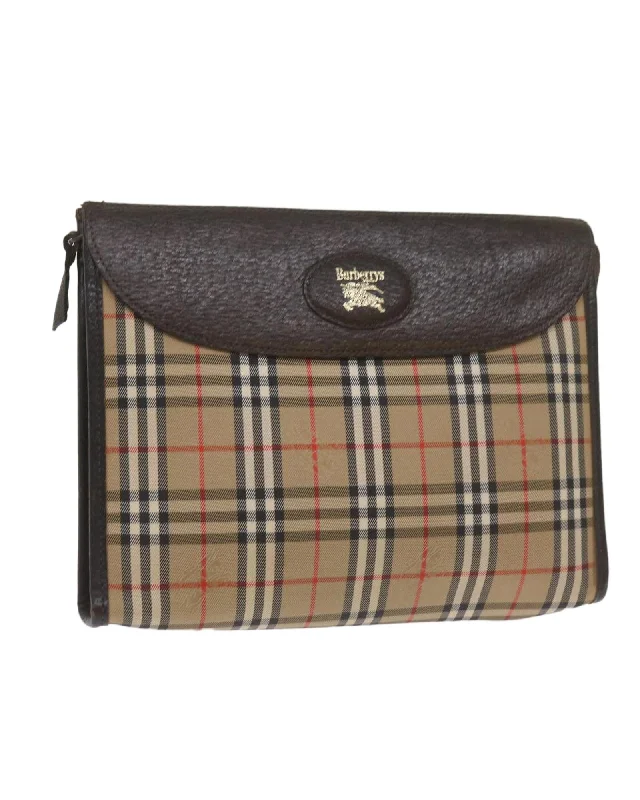 Everyday Bags For Work, School, Or Errands Canvas Nova Check Clutch Bag in Black and Beige Everyday Bags For Work, School, Or Errands Canvas Nova Check Clutch Bag in Black and Beige