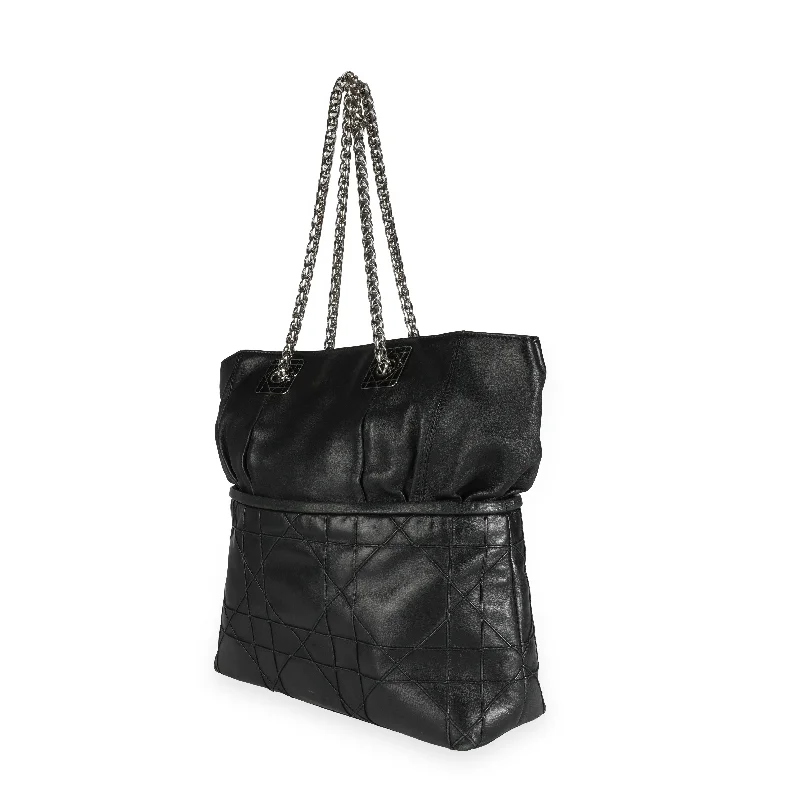 Eco-Friendly Bags With Discounts CHRISTIAN DIOR Black Cannage Lambskin Granville Chain Link XL Tote Eco-Friendly Bags With Discounts CHRISTIAN DIOR Black Cannage Lambskin Granville Chain Link XL Tote
