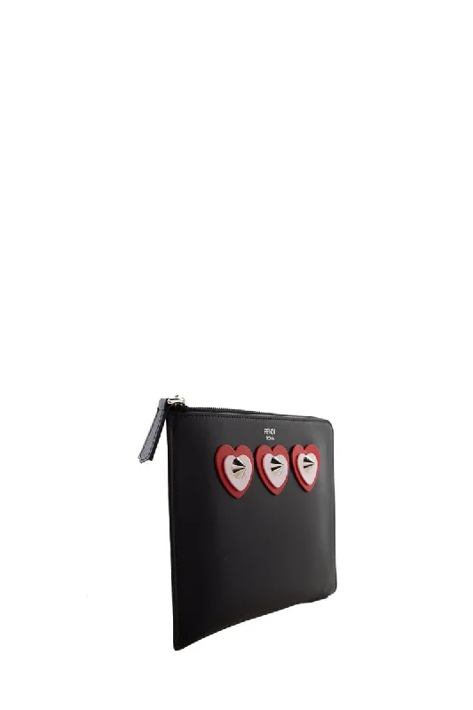 Affordable Bags For College Students On Sale Fendi Black Leather Roma Studded Hearts Clutch Affordable Bags For College Students On Sale Fendi Black Leather Roma Studded Hearts Clutch