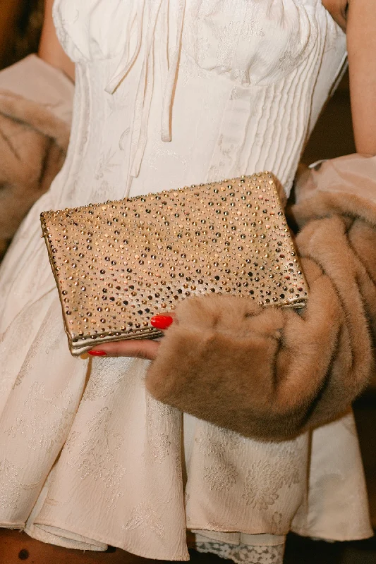 Minimalist Leather Bag For Modern Aesthetics Up Close And Personal Studded Crossbody/Clutch Purse (Gold) Minimalist Leather Bag For Modern Aesthetics Up Close And Personal Studded Crossbody/Clutch Purse (Gold)