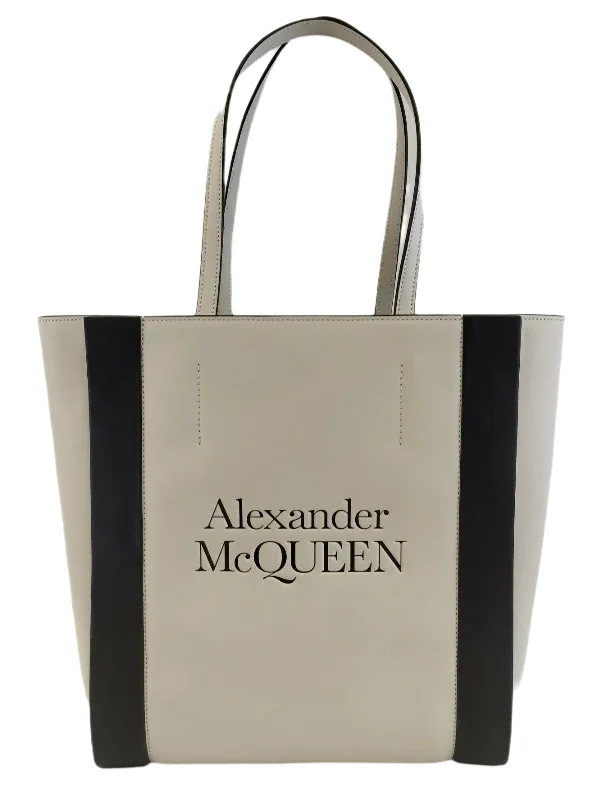 Limited Edition Bags For Collectors Alexander McQueen Leather Signature Logo Shopper Tote Limited Edition Bags For Collectors Alexander McQueen Leather Signature Logo Shopper Tote