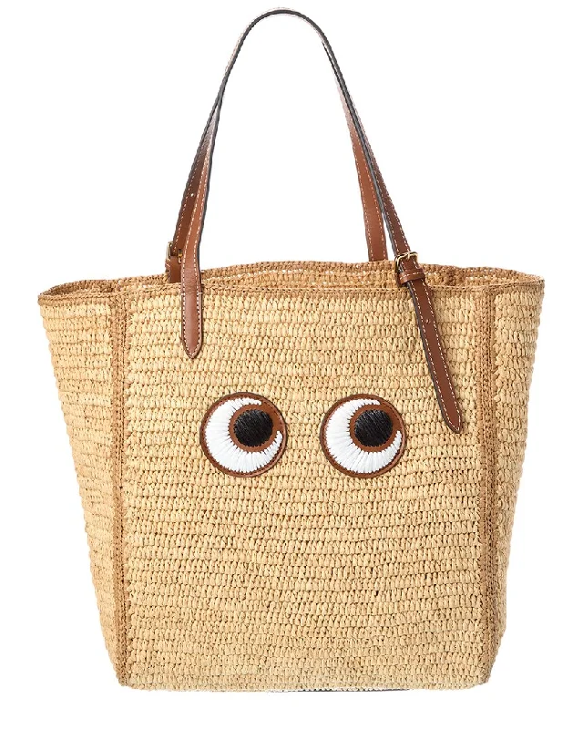 Durable And Fashionable Bags For Daily Use Anya Hindmarch N/S Small Raffia & Leather Tote Durable And Fashionable Bags For Daily Use Anya Hindmarch N/S Small Raffia & Leather Tote