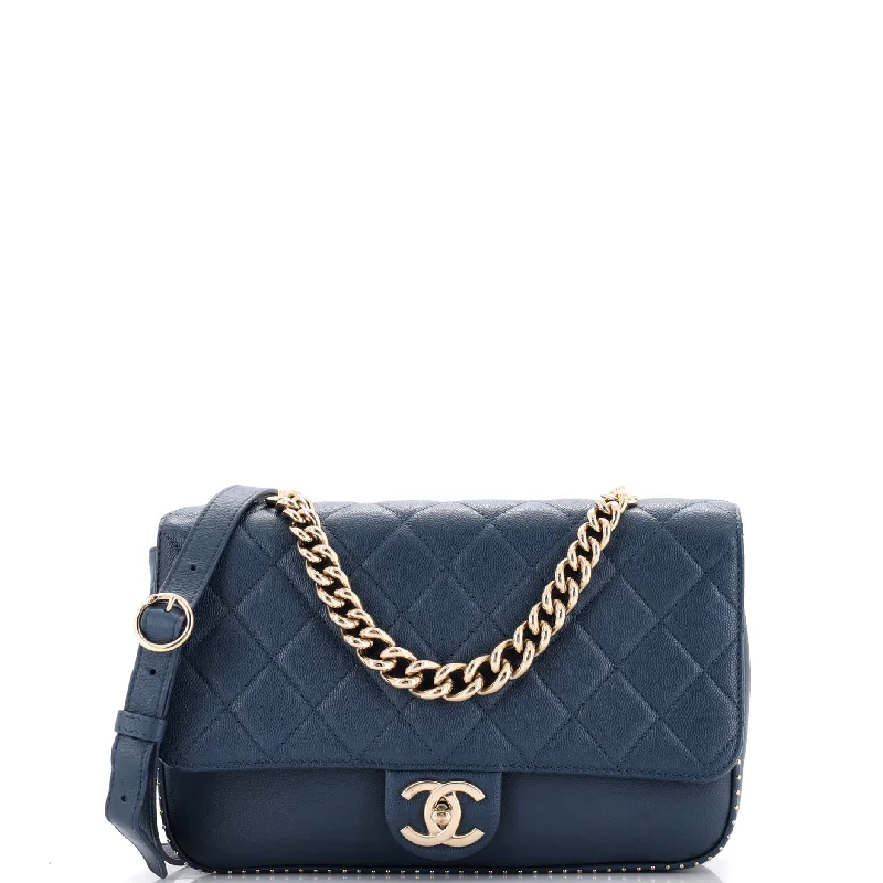 Bags For Sporty And Athletic Styles Chain Handle CC Flap Bag Quilted Caviar with Studded Detail Large Bags For Sporty And Athletic Styles Chain Handle CC Flap Bag Quilted Caviar with Studded Detail Large