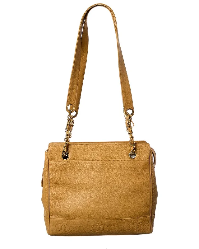 Retro Lovers Chanel Beige Calfskin Leather Triple Coco Chain Tote (Authentic Pre-Owned) Retro Lovers Chanel Beige Calfskin Leather Triple Coco Chain Tote (Authentic Pre-Owned)