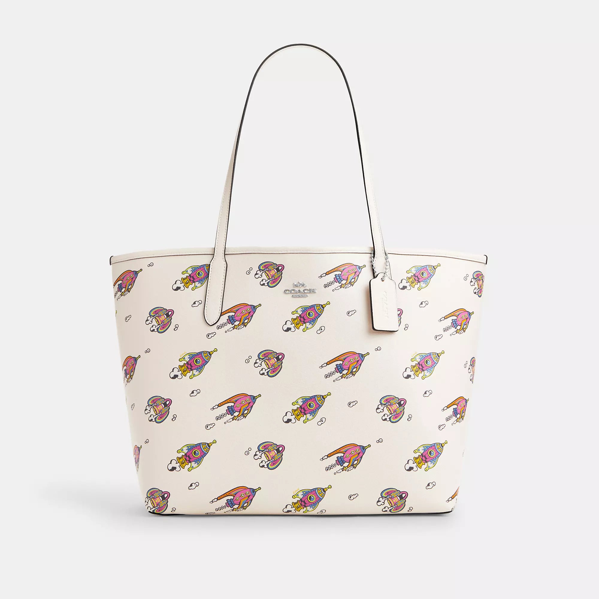 Genuine Bags On Clearance Sale Coach Outlet Cosmic Coach City Tote Bag With Rocket Print