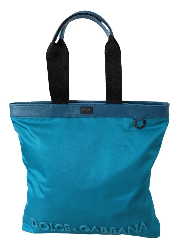 Stylish Bags For Fashion Bloggers With Promotions Dolce & Gabbana Sapphire Nylon Tote Bag with Logo Women's Detail Stylish Bags For Fashion Bloggers With Promotions Dolce & Gabbana Sapphire Nylon Tote Bag with Logo Women's Detail