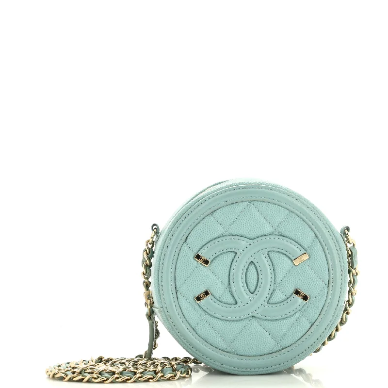 Lightweight Bags With Clearance Prices Filigree Round Clutch with Chain Quilted Caviar Mini Lightweight Bags With Clearance Prices Filigree Round Clutch with Chain Quilted Caviar Mini