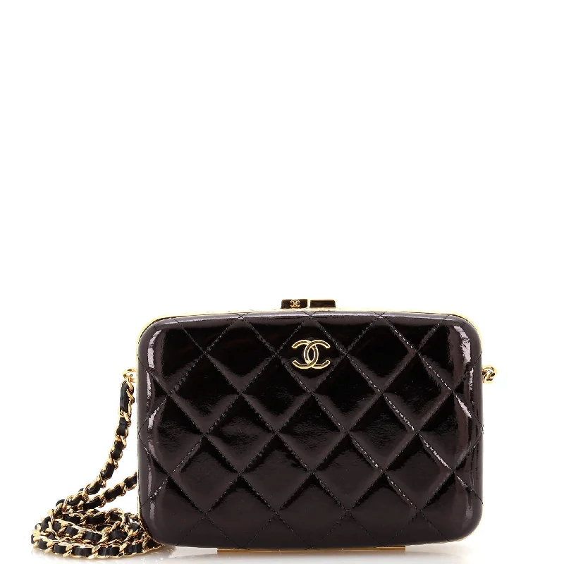 Elegant New Year Party Bags With Flash Sales Framed Box Clutch with Chain Quilted Patent Small Elegant New Year Party Bags With Flash Sales Framed Box Clutch with Chain Quilted Patent Small