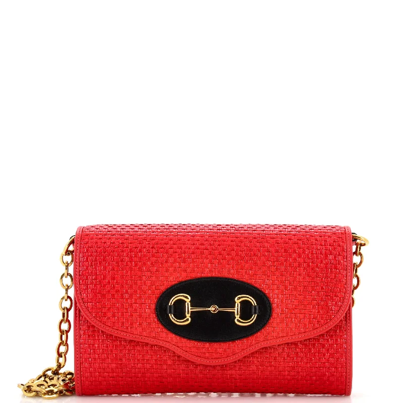 Seasonal Clearance Bags For Summer Horsebit 1955 Curved Flap Shoulder Bag Raffia Small Seasonal Clearance Bags For Summer Horsebit 1955 Curved Flap Shoulder Bag Raffia Small