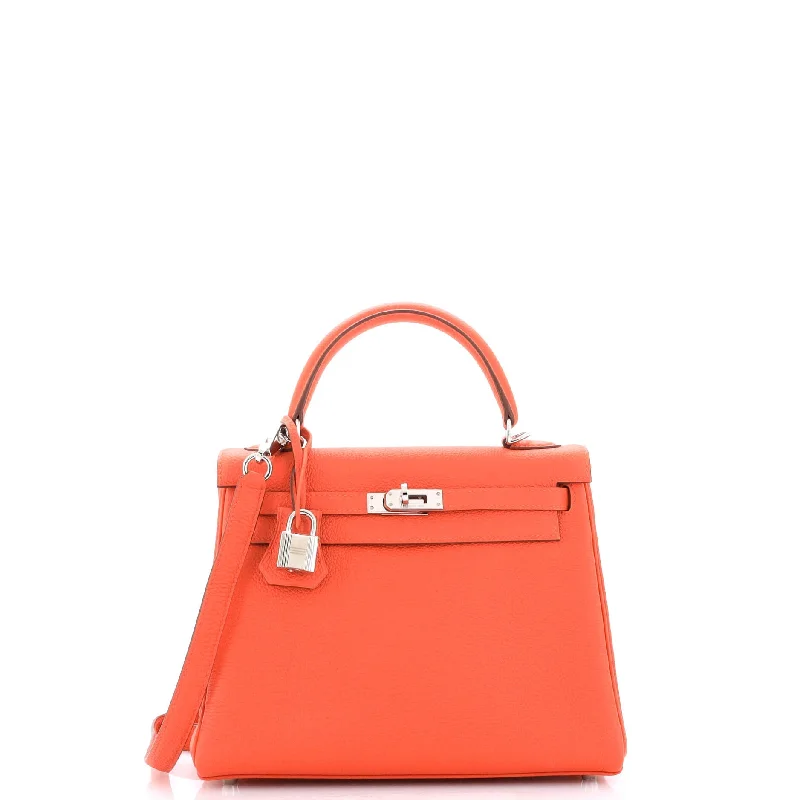 Anti-Theft And Budget-Friendly Bags Kelly Handbag Orange Poppy Togo with Palladium Hardware 25 Anti-Theft And Budget-Friendly Bags Kelly Handbag Orange Poppy Togo with Palladium Hardware 25