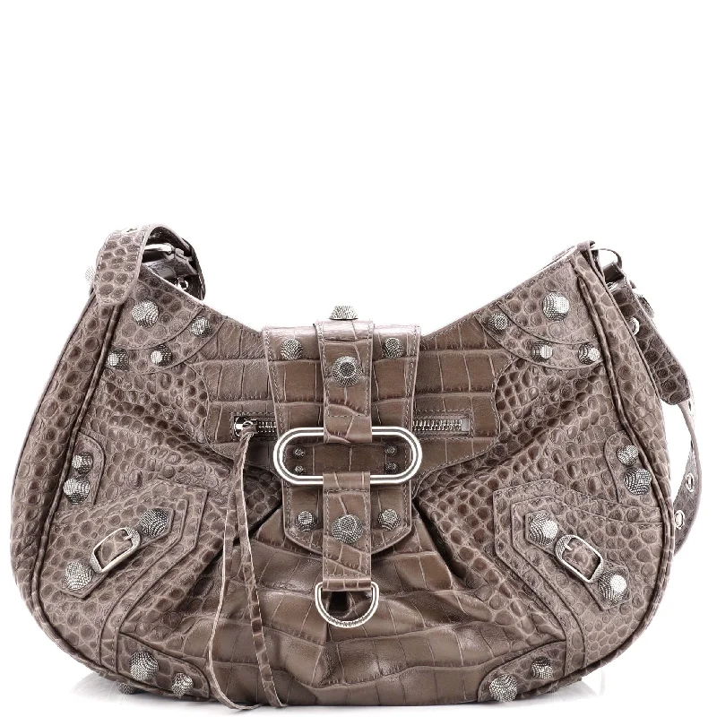 Discounted Designer Bags For Clearance Events Le Cagole Giant Studs Shoulder Bag Crocodile Embossed Leather Medium Discounted Designer Bags For Clearance Events Le Cagole Giant Studs Shoulder Bag Crocodile Embossed Leather Medium