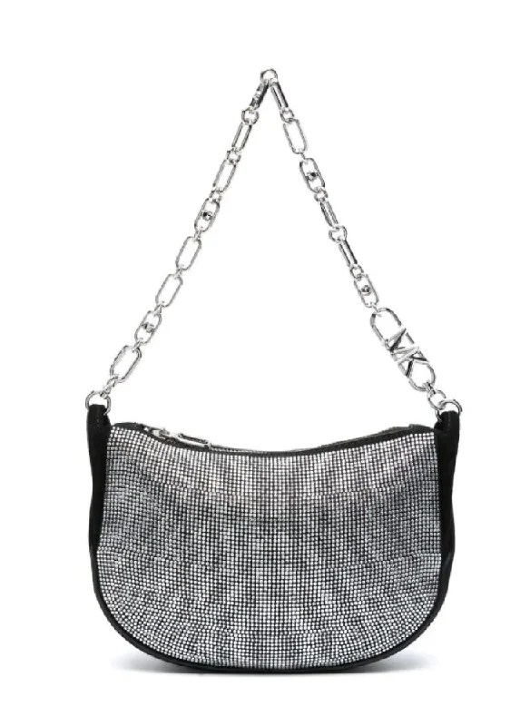Bold And Flash-Sale Bags Michael Michael Kors Kendall Leather Rhinestone Small Bracelet Pouchette Handbag, Black Bold And Flash-Sale Bags Michael Michael Kors Kendall Leather Rhinestone Small Bracelet Pouchette Handbag, Black