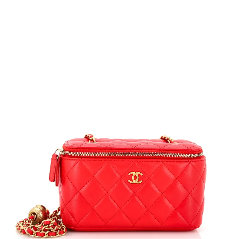Flash Sale On Premium Bags Pearl Crush Vanity Case with Chain Quilted Lambskin Small Flash Sale On Premium Bags Pearl Crush Vanity Case with Chain Quilted Lambskin Small