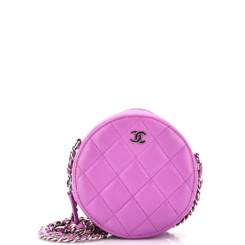 Stylish Bags For Fashion Bloggers With Promotions Round Clutch with Chain Quilted Lambskin Mini Stylish Bags For Fashion Bloggers With Promotions Round Clutch with Chain Quilted Lambskin Mini