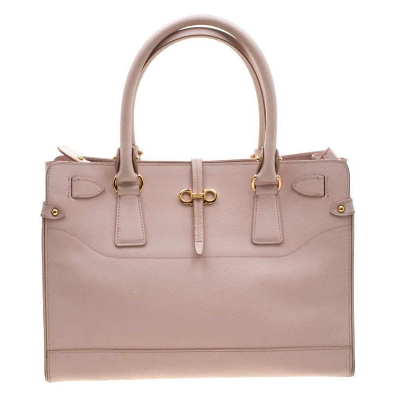 Designer Bags For Luxury Collectors With Offers Salvatore Ferragamo Blush Pink Leather Small Briana Tote Designer Bags For Luxury Collectors With Offers Salvatore Ferragamo Blush Pink Leather Small Briana Tote