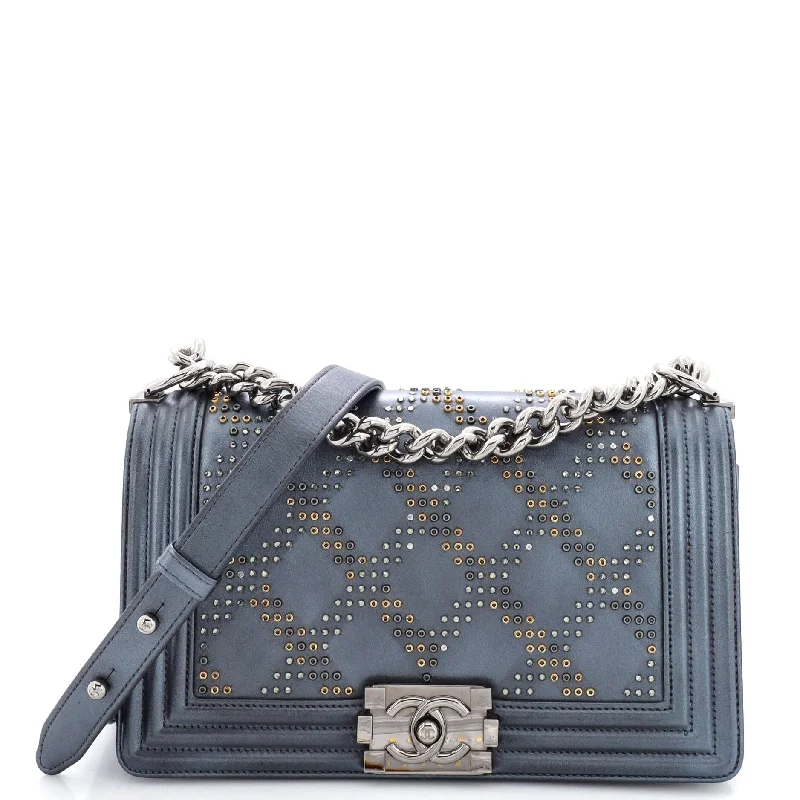 Anti-Theft And Budget-Friendly Bags Boy Flap Bag Studded Leather Old Medium