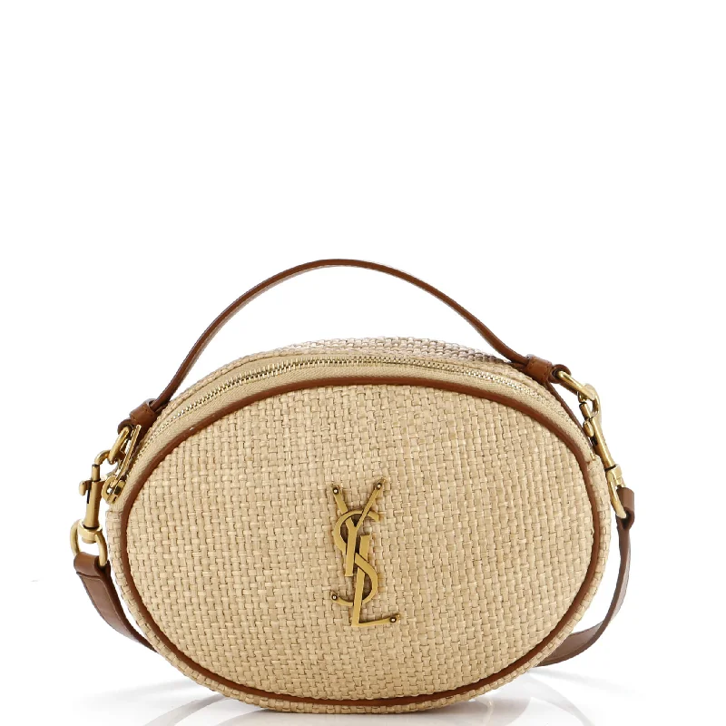 Luxury Bags With Premium Materials And Craftsmanship Cassandra Oval Shoulder Bag Raffia with Leather Small Luxury Bags With Premium Materials And Craftsmanship Cassandra Oval Shoulder Bag Raffia with Leather Small