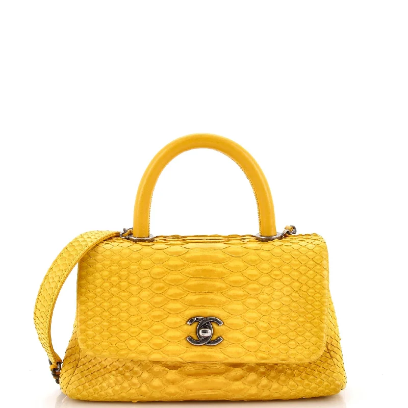 Vibrant Bags With Discounts Coco Top Handle Bag Python Mini
