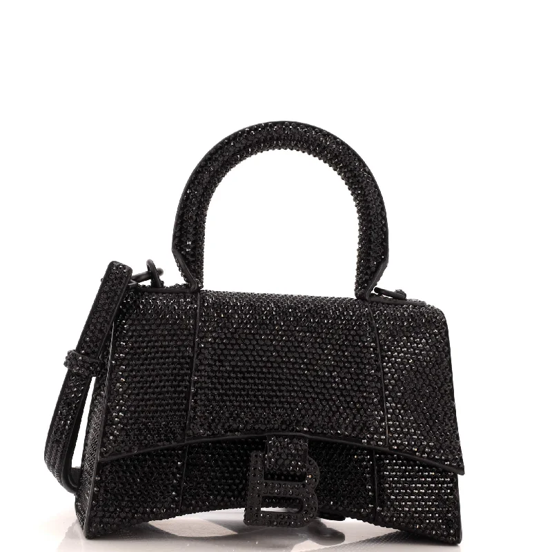 Stylish And Affordable Bags For Every Occasion Hourglass Top Handle Bag Suede with Crystals XS Stylish And Affordable Bags For Every Occasion Hourglass Top Handle Bag Suede with Crystals XS
