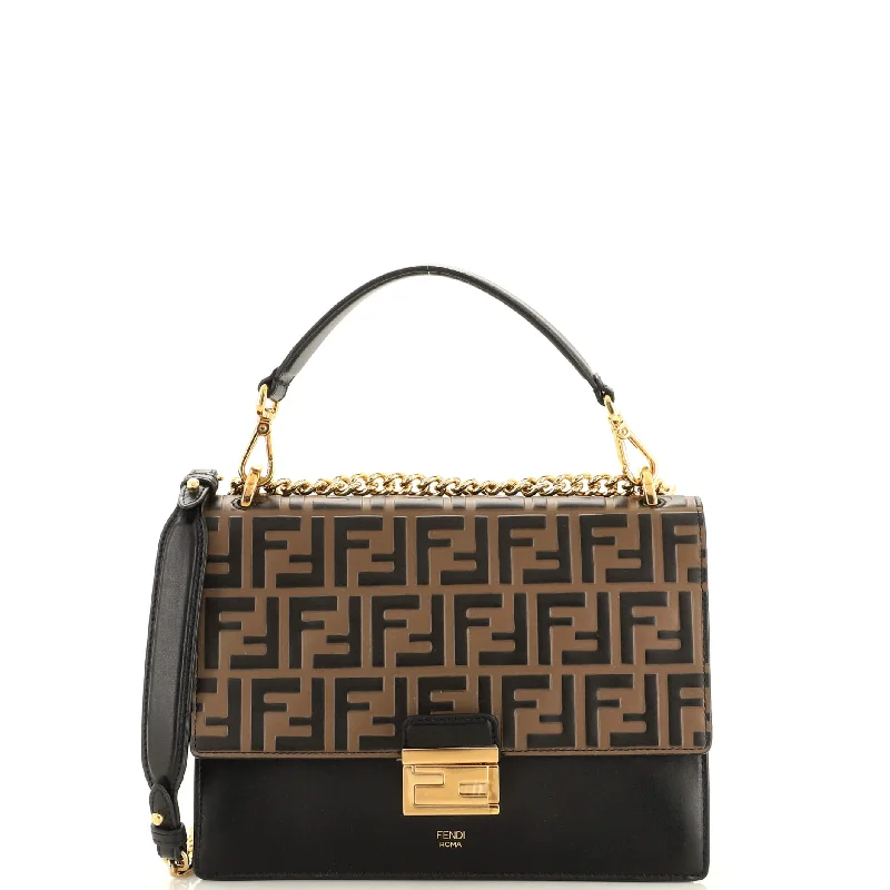 Elegant Bags For Formal Events And Luxury Occasions Kan U Shoulder Bag Zucca Embossed Leather Medium Elegant Bags For Formal Events And Luxury Occasions Kan U Shoulder Bag Zucca Embossed Leather Medium