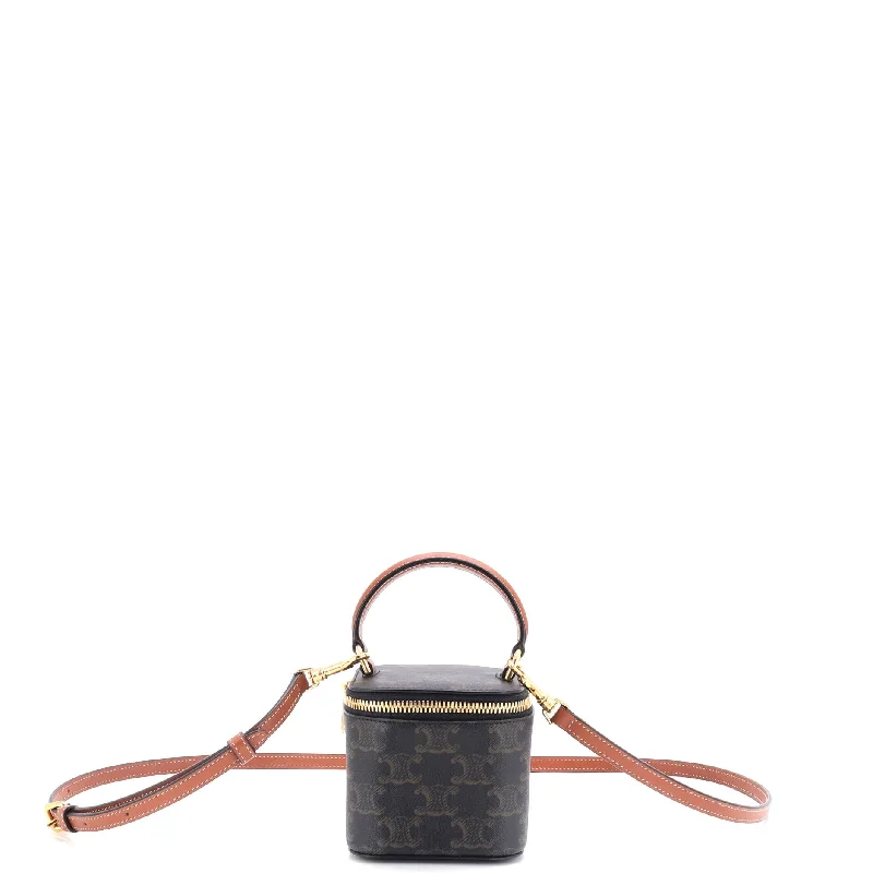 Sporty Bags For Active And Athletic Lifestyles Top Handle Square Vanity Case Triomphe Coated Canvas Mini Sporty Bags For Active And Athletic Lifestyles Top Handle Square Vanity Case Triomphe Coated Canvas Mini